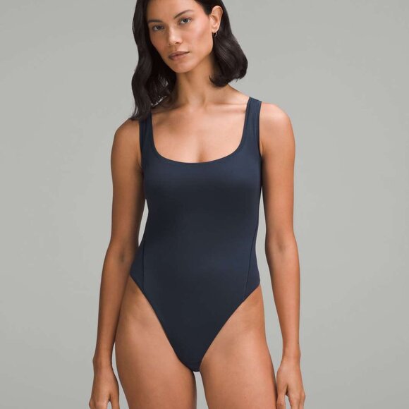 NWT lululemon ultra soft Nulu Wundermost Square-Neck Bodysuit Navy Sz 1X - Picture 1 of 9